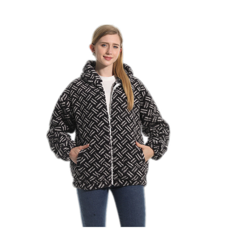 Fleece-lined Thickened Hooded Jacket