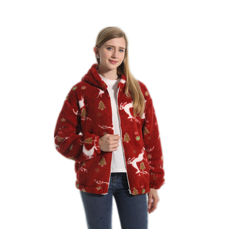 Fleece-lined Thickened Hooded Jacket