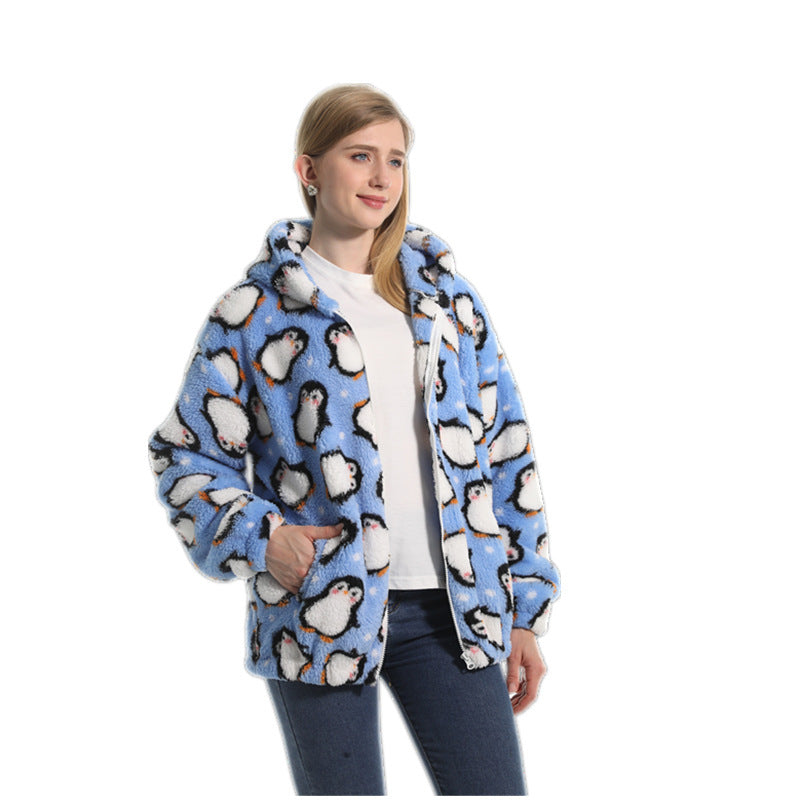 Fleece-lined Thickened Hooded Jacket